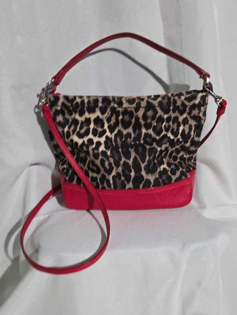 Coach Leopard Print and Red Accent Crossbody